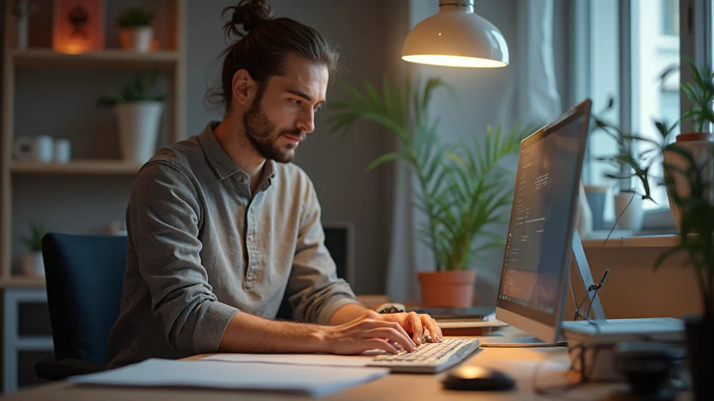 Animator che lavora su uno scheletro 3D, regolando i controlli delle articolazioni per creare il movimento della camminata in un software di animazione professionale